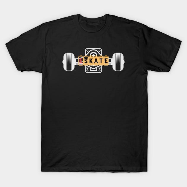 e-skate white T-Shirt by lmdesignco